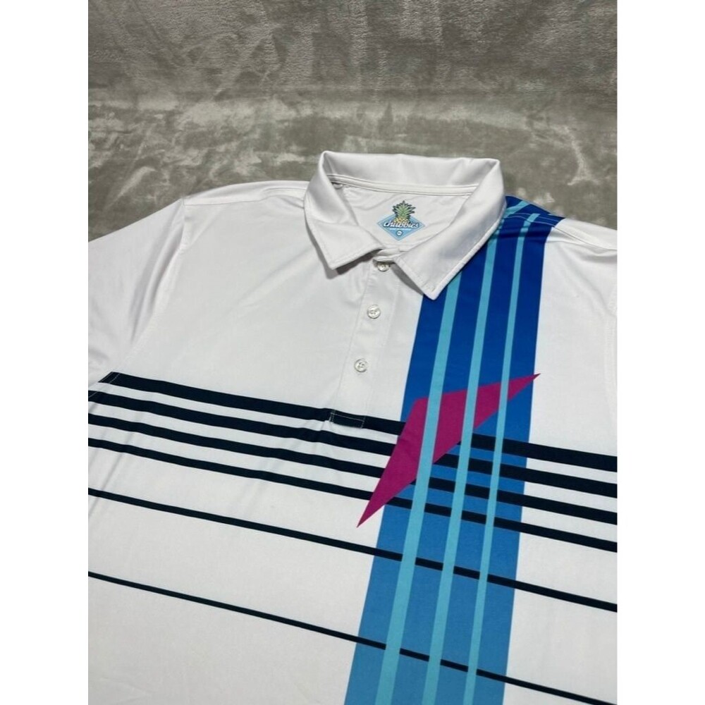 Chubbies Polo Shirt Men XL Extra Large White Performance Golf Outdoor